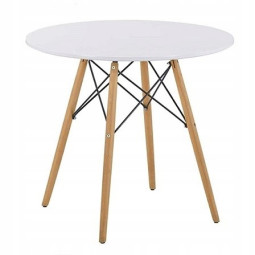 Masa de dining de calitate, 60 cm, de culoare albă
