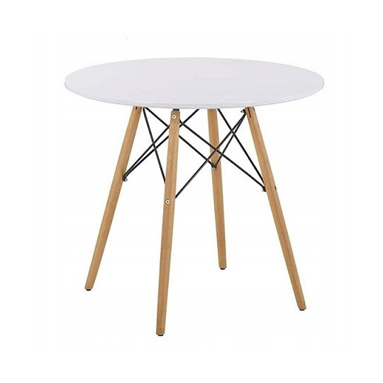 Masa de dining de calitate, 60 cm, de culoare albă