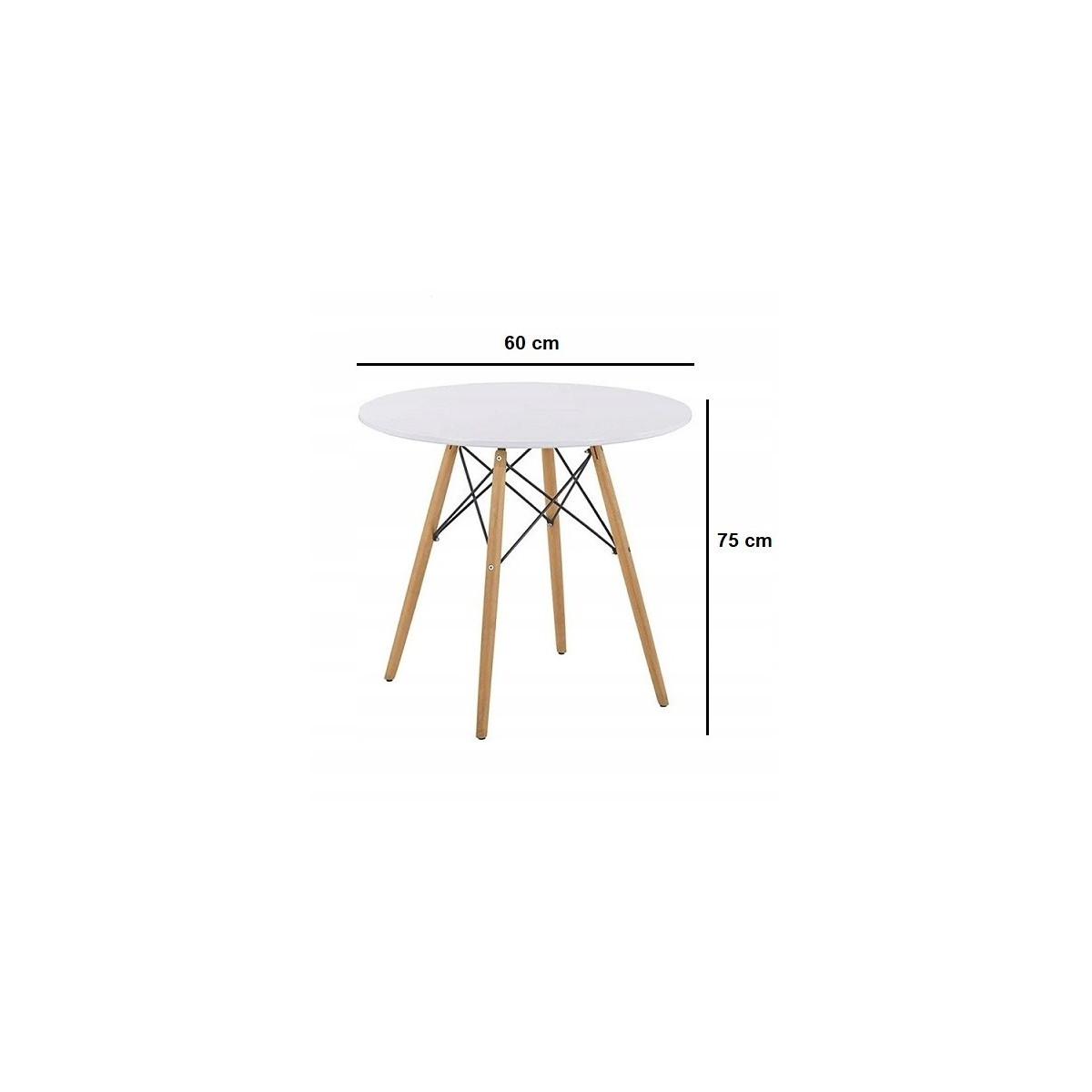 Masa de cafea rotundă de culoare nuc 60 cm