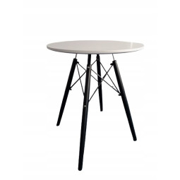 Masa de bucătărie rotundă alb-negru 60 cm