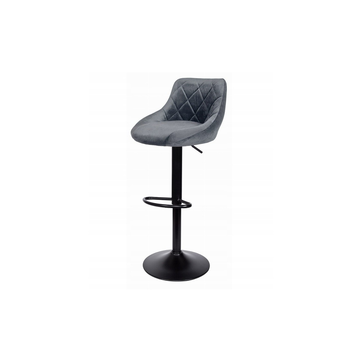Scaun de bar din catifea de culoare gri
