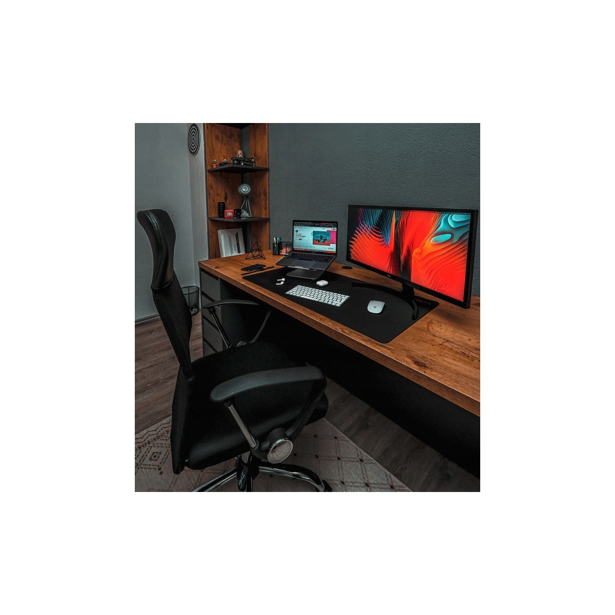 Scaun de birou PREMIUM de culoare neagră