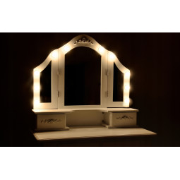 Mese de toaletă moderne de culoare albă cu iluminare LED