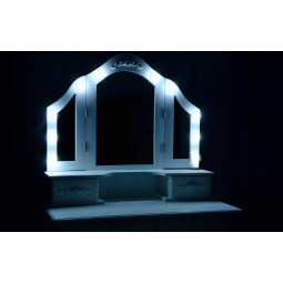 Mese de toaletă moderne de culoare albă cu iluminare LED