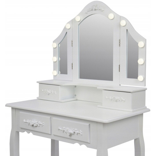 Mese de toaletă moderne de culoare albă cu iluminare LED