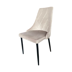 Scaun bej cu cusături și picioare negre