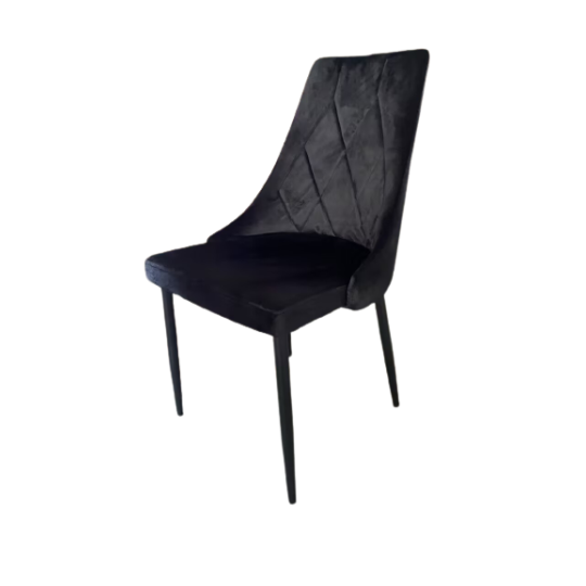 Scaun negru cu matlasare LR08