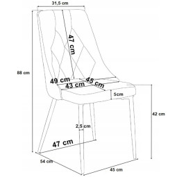 Stol învelit cu catifea de culoare gri pentru bucătărie