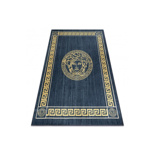 Covor albastru-auriu lavabil, meduză grecească antiderapantă ANDRE