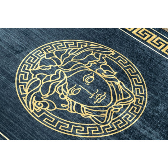 Covor albastru-auriu lavabil, meduză grecească antiderapantă ANDRE