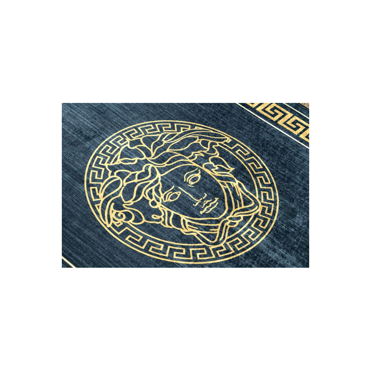 Covor albastru-auriu lavabil, meduză grecească antiderapantă ANDRE