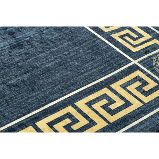 Covor albastru-auriu lavabil, meduză grecească antiderapantă ANDRE