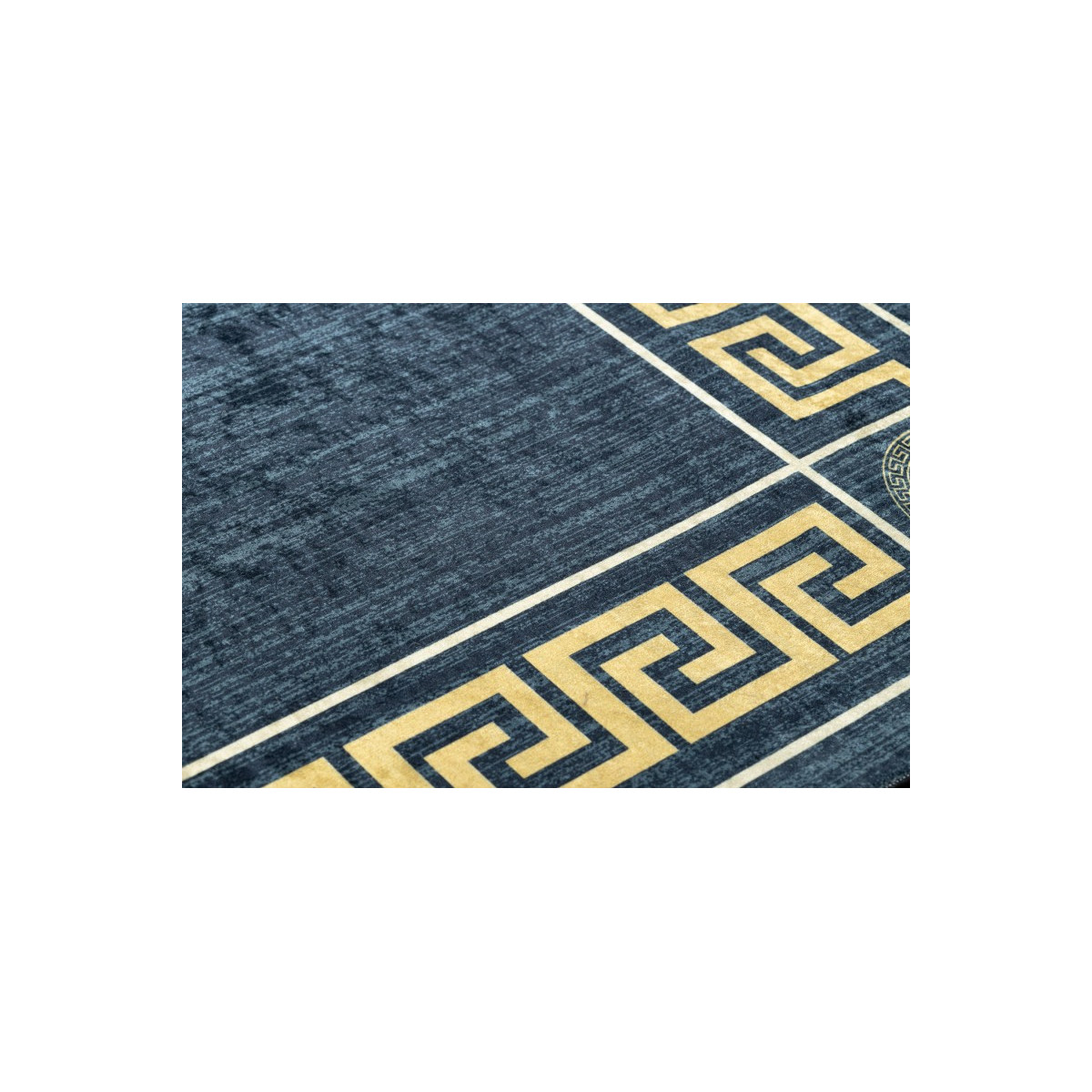 Covor albastru-auriu lavabil, meduză grecească antiderapantă ANDRE