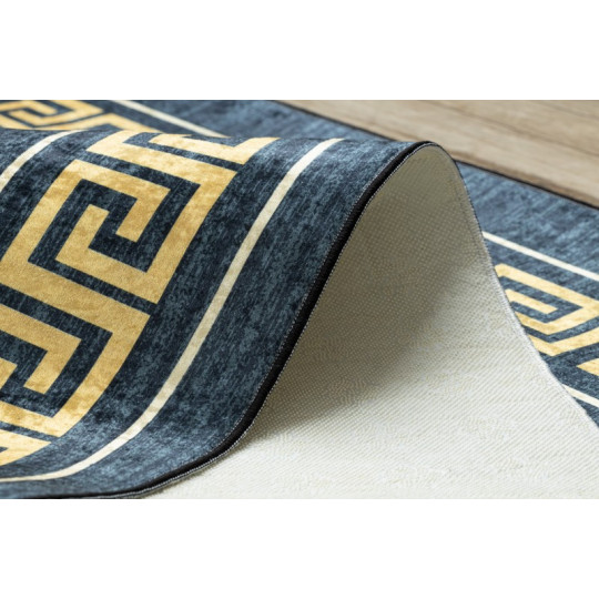 Covor albastru-auriu lavabil, meduză grecească antiderapantă ANDRE
