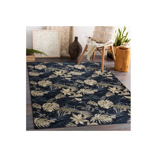 Covor negru-auriu lavabil anti-alunecare ANDRE