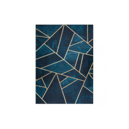 Covor turcoaz-auriu, lavabil, antiderapant, cu model geometric, diverse dimensiuni ANDRE