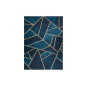 Covor turcoaz-auriu, lavabil, antiderapant, cu model geometric, diverse dimensiuni ANDRE