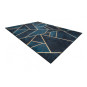 Covor turcoaz-auriu, lavabil, antiderapant, cu model geometric, diverse dimensiuni ANDRE