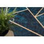 Covor turcoaz-auriu, lavabil, antiderapant, cu model geometric, diverse dimensiuni ANDRE