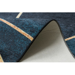 Covor turcoaz-auriu, lavabil, antiderapant, cu model geometric, diverse dimensiuni ANDRE