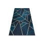 Covor turcoaz-auriu, lavabil, antiderapant, cu model geometric, diverse dimensiuni ANDRE