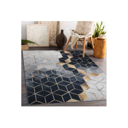 Covoare lavabile antiderapante aurii și negre cu model 3D de cuburi, diverse dimensiuni ANDRE