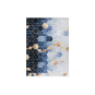 Covor albastru lavabil antiderapant model modern, cuburi colorate de dimensiuni diferite ANDRE