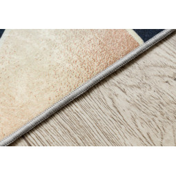 Covor albastru lavabil antiderapant model modern, cuburi colorate de dimensiuni diferite ANDRE