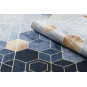 Covor albastru lavabil antiderapant model modern, cuburi colorate de dimensiuni diferite ANDRE