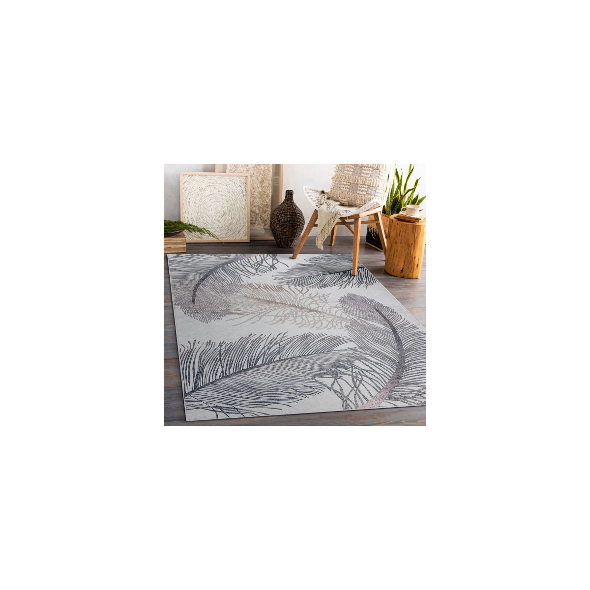 Covor griș prietenos cu spatele antiderapant, diverse dimensiuni ANDRE