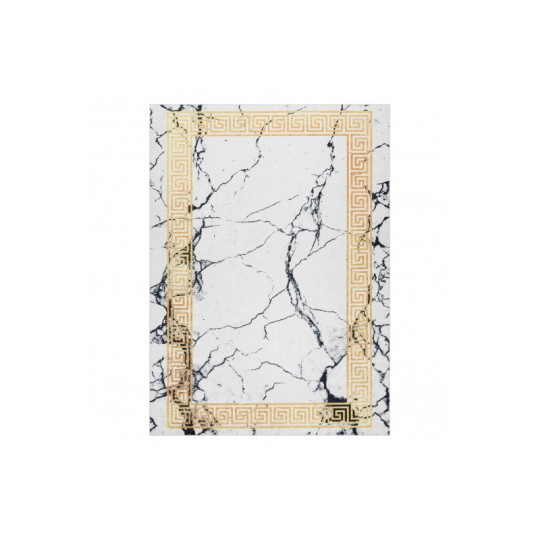 Covoare alb-aurii, spălabil, antiderapant, model marmură grecească, diverse dimensiuni ANDRE