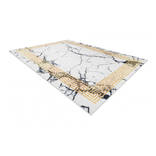 Covoare alb-aurii, spălabil, antiderapant, model marmură grecească, diverse dimensiuni ANDRE