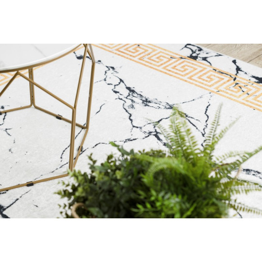 Covoare alb-aurii, spălabil, antiderapant, model marmură grecească, diverse dimensiuni ANDRE