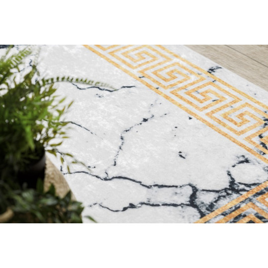 Covoare alb-aurii, spălabil, antiderapant, model marmură grecească, diverse dimensiuni ANDRE