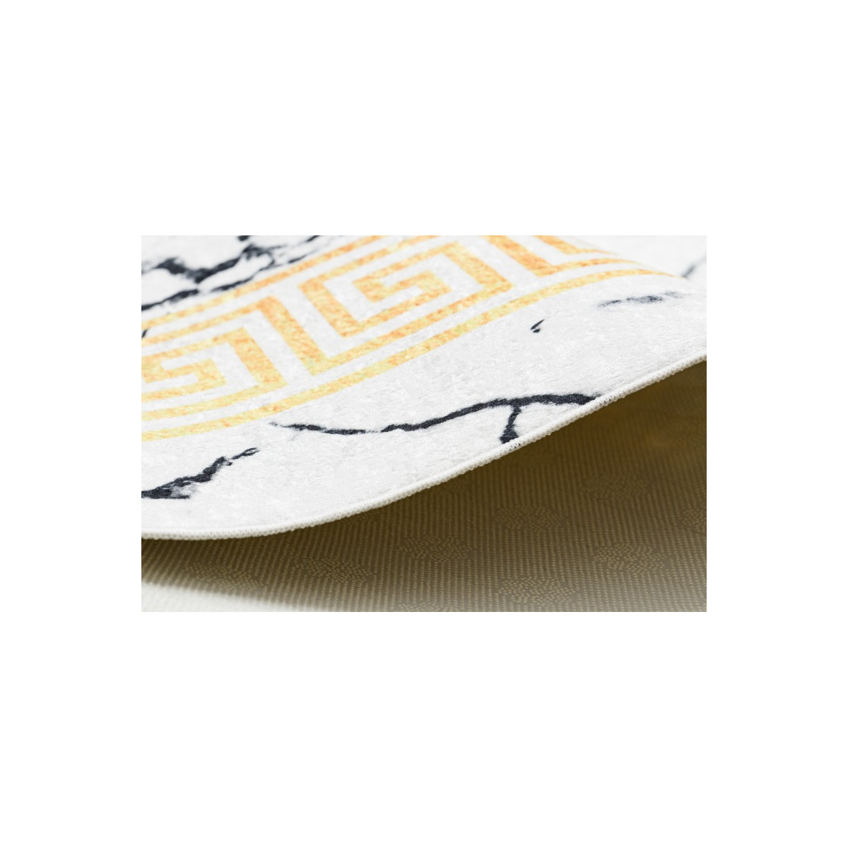 Covoare alb-aurii, spălabil, antiderapant, model marmură grecească, diverse dimensiuni ANDRE