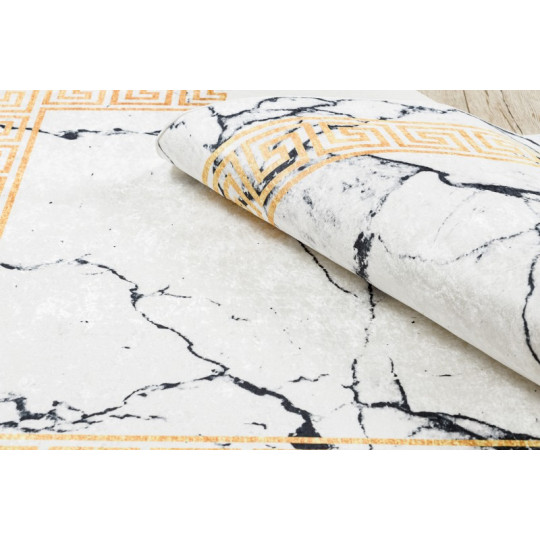Covoare alb-aurii, spălabil, antiderapant, model marmură grecească, diverse dimensiuni ANDRE