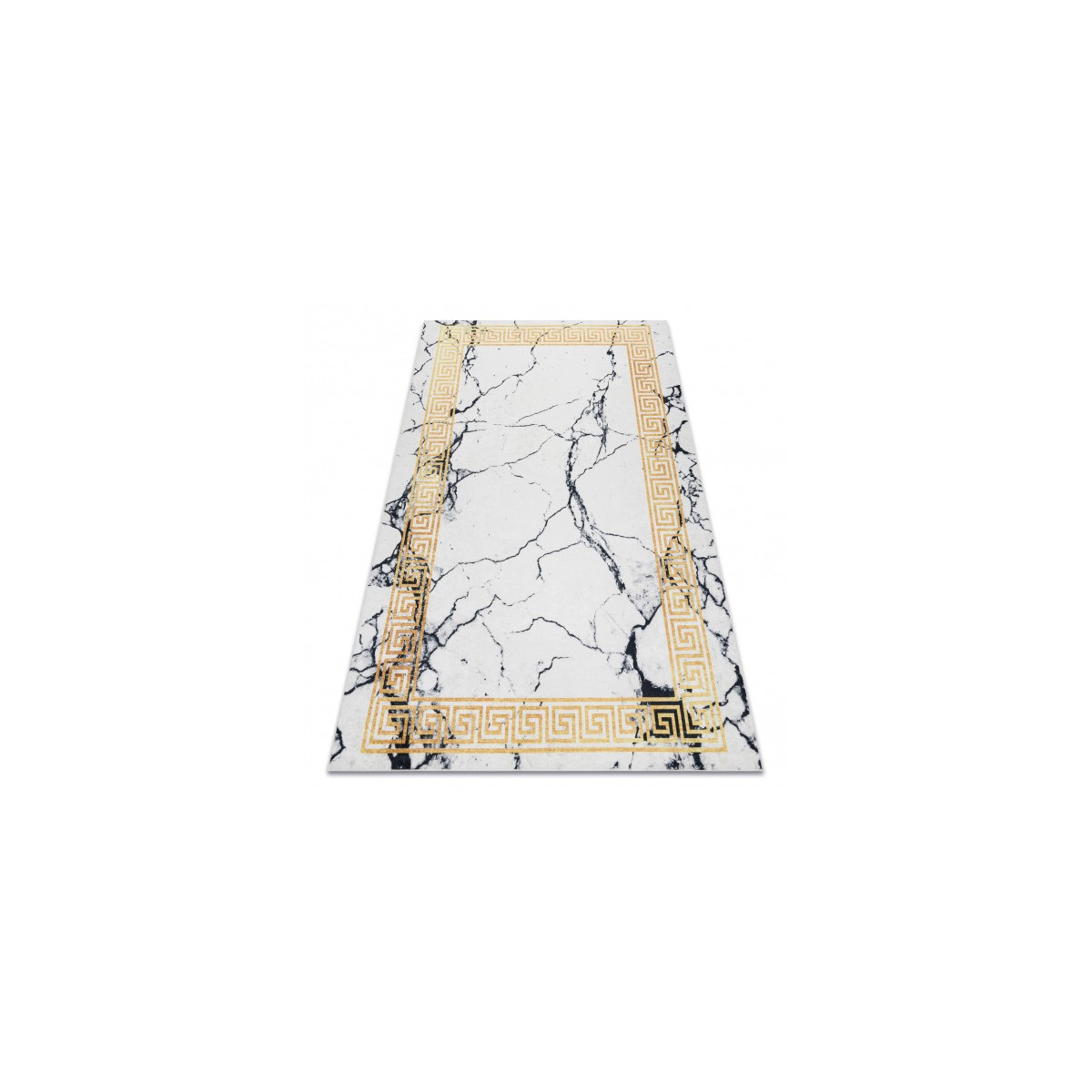 Covoare alb-aurii, spălabil, antiderapant, model marmură grecească, diverse dimensiuni ANDRE