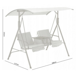 Leagăna de grădină dublă de culoare bej, cu suport pentru căni