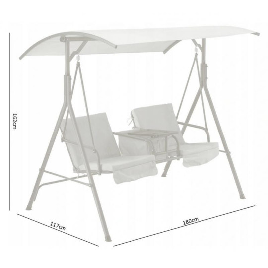 Leagăna de grădină dublă de culoare bej, cu suport pentru căni