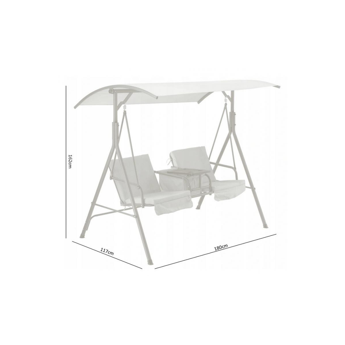 Leagăna de grădină dublă de culoare bej, cu suport pentru căni