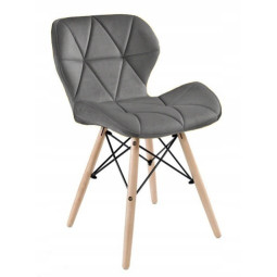 Scaun de calitate în stil scandinav, de culoare gri închis.