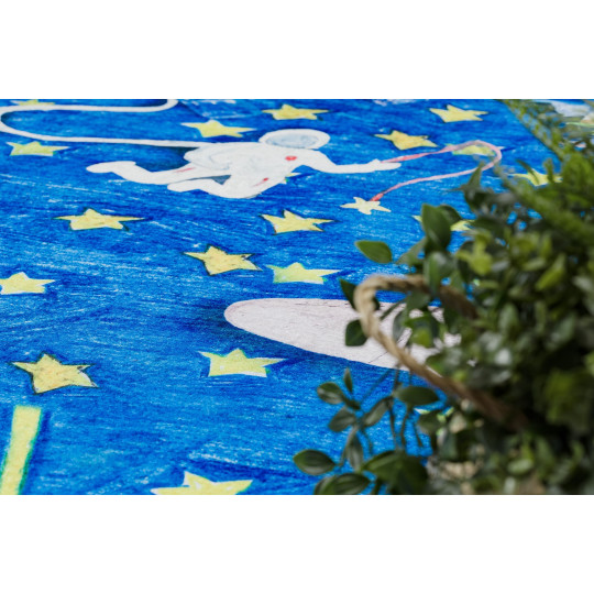 Bambino covor de copii în culoarea albastră cu motivația universului