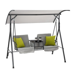 Hamac de grădină pentru doi, de culoare gri