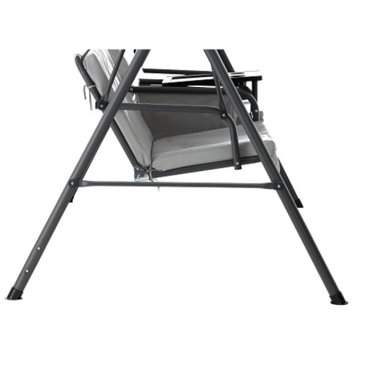 Hamac de grădină pentru doi, de culoare gri