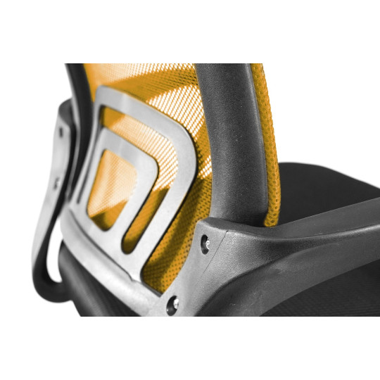 Scaune de birou de culoare galbenă pe roți