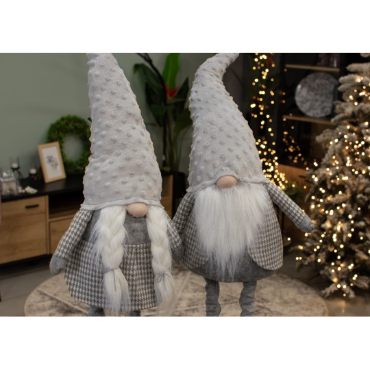 Decorație de Crăciun sub formă de elf pentru casă, de culoare gri.