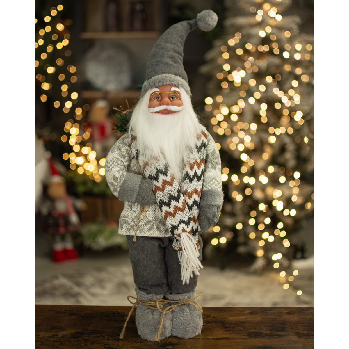 Figură de Crăciun Moș Crăciun în stil scandinav 60 cm