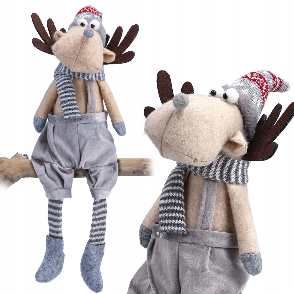 Reindeer de Crăciun cu pălărie 50 cm