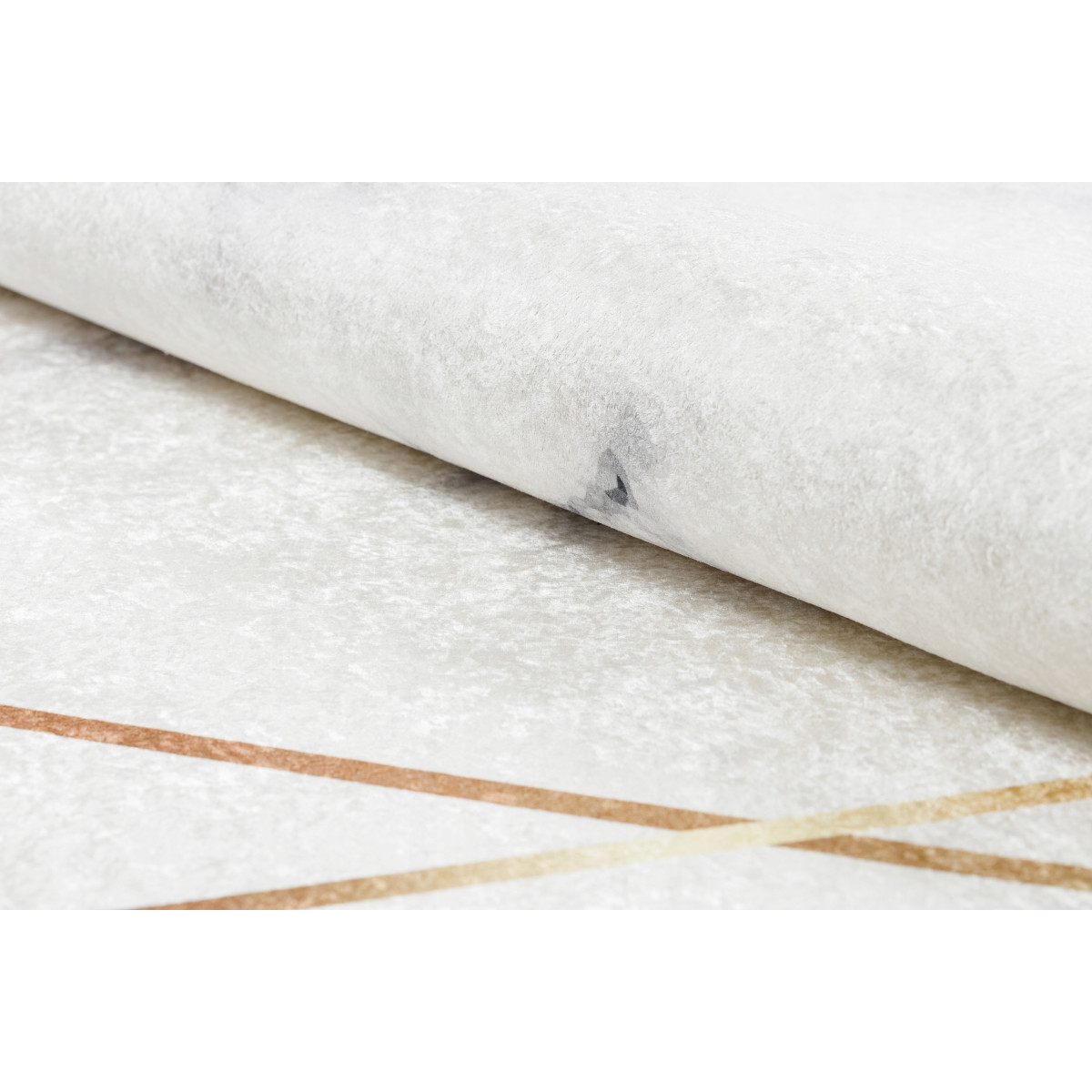 Covor alb lavabil, antiderapant, cu model geometric marmorat, disponibile în diferite dimensiuni ANDRE