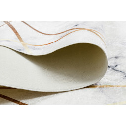 Covor alb lavabil, antiderapant, cu model geometric marmorat, disponibile în diferite dimensiuni ANDRE